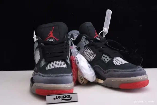80% Off Sale x Bred Air Jordan Off White CV9388-001 4 Retro 0525